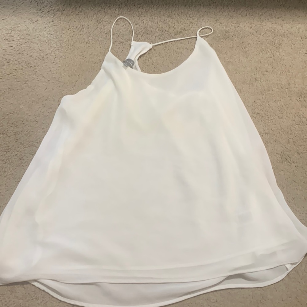 White polyester flowy summer top - size L